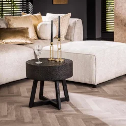 Sale LifestyleFurn Ronde Salontafel Chanielle Liquid metal Ferro metallic