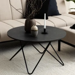 Hot Bendt Ronde Salontafel Constantinos Marmerlook, 80cm Zwart