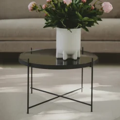 New Zuiver Ronde Salontafel Cupid Glas, kleur Zwart