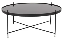 New Zuiver Ronde Salontafel Cupid Glas, kleur Zwart