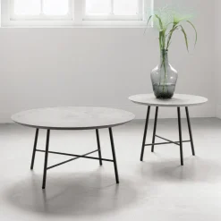 Best DTP Home Ronde Salontafel Delta Mortex Betonlook, Set van 2 stuks, kleur Grijs