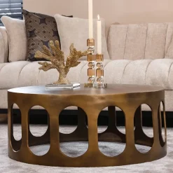 New Richmond Interiors Ronde Salontafel Du Pont 86cm, kleur Brushed gold