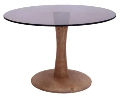 Clearance Brix Ronde Salontafel Faye Glas en mangohout