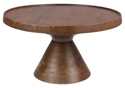 Outlet Zuiver Ronde Salontafel Floss Acaciahout, 60cm, kleur Walnoot