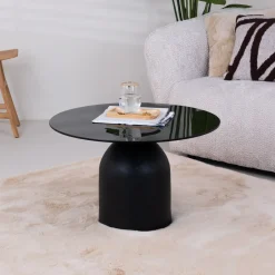 Hot Sohome Ronde Salontafel Indira Glas en staal, 70cm