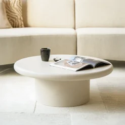 Sale Eleonora Ronde Salontafel Jade Magnesium oxide 80cm, kleur crème Zand