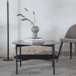 Sale Nohr Ronde Salontafel Jamol Smoked glas, 80cm Zwart