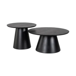 Outlet Richmond Interiors Ronde Salontafel Jazz Set van 2 stuks, kleur Zwart