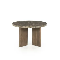 Clearance Eleonora Ronde Salontafel Lando Marmer en mangohout Bruin