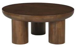 Clearance Artistiq Living Ronde Salontafel Leighanna Mangohout, 90cm Bruin