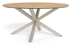 Discount Bendt Ronde Salontafel Line Keramiek met eikenlook, 82cm Naturel