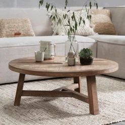 DTP Home Ronde Salontafel Monastery Teakhout, 90cm Naturel