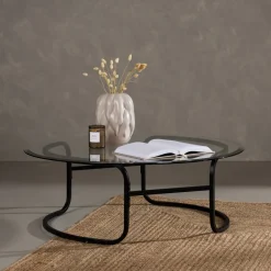 Sale Nohr Ronde Salontafel Myron Glas, 110cm Zwart