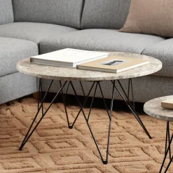 Hot Bendt Ronde Salontafel Nadia Marmer, kleur Grijs/ Bruin