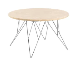 Bendt Ronde Salontafel Nadia Travertin, kleur Zand Beige