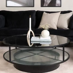 New Nohr Ronde Salontafel Nivea Glas, 100cm Zwart