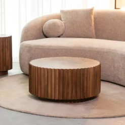 Clearance LABEL51 Ronde Salontafel Novan Mangohout Nature