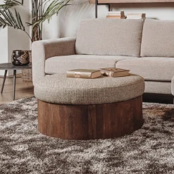 Clearance Tower Living Ronde Salontafel Ossana Mangohout en stof Groen