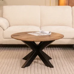 Discount LABEL51 Ronde Salontafel Otis Mangohout, 80cm