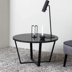 Bendt Ronde Salontafel Per Marmerlook, Ø77cm Zwart
