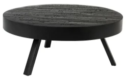 Outlet ZILT Ronde Salontafel Raudel Teakhout, kleur Zwart
