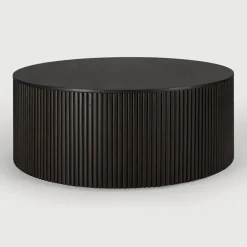 Sale Ethnicraft Ronde Salontafel Roller Max Gevernist Mahoniehout, kleur Donkerbruin