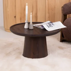 Online Eleonora Ronde Salontafel Ron Mangohout, kleur Bruin