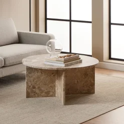 New Bendt Ronde Salontafel Shaunika Marmer, 90cm