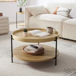 Artistiq Living Ronde Salontafel Sylver MDF en metaal, 69cm