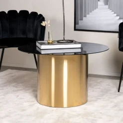 Discount Nohr Ronde Salontafel Tarissa Glas, 80cm Zwart