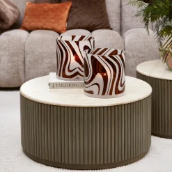 Hot Rivièra Maison Ronde Salontafel Villanova Travertin en mangohout