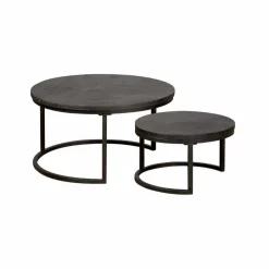 Sale Tower Living Ronde Salontafel Viola Mangohout, Set van 2 stuks