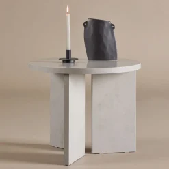 New Nohr Ronde Salontafel Zeeshan 55cm, kleur Zilver Grijs