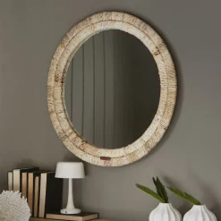 New Rivièra Maison Ronde Spiegel Marisol Bananenblad, 80cm Naturel