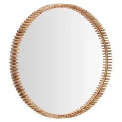 Outlet Kave Home Ronde Spiegel Polke hout Teak
