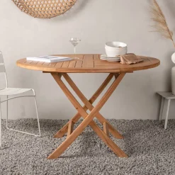 Clearance Nohr Ronde Tuintafel Amberia Teakhout, 120cm Naturel