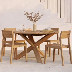 Clearance Ethnicraft Ronde Tuintafel Circle Teakhout Naturel