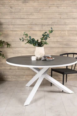 Discount Nohr Ronde Tuintafel Lasheka 140cm, kleur Wit/ Grijs