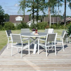 Clearance Nohr Ronde Tuintafel Marnell Polywood, 140cm Wit