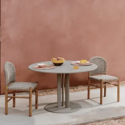 Sale Kave Home Ronde Tuintafel Sedalis Aluminium, 120cm, kleur Taupe