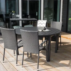 Sale Nohr Ronde Tuintafel Tion 140/190 x 140cm Zwart