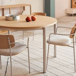 Kave Home Ronde Uitschuifbare Eettafel Montuiri Eiken, 120 - 200 x 120cm