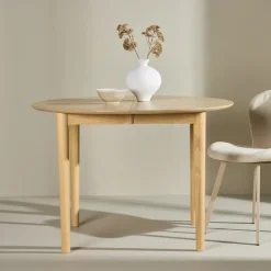 Clearance Nohr Ronde Uitschuifbare Eettafel Lacy Hout, 110/150 x 110cm