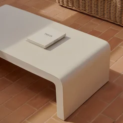 Kave Home Salontafel Aiguablava Cement, 135 x 65cm Wit