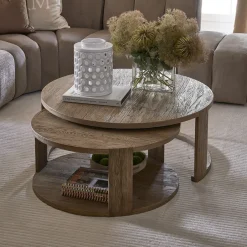 Online Rivièra Maison Salontafel Astoria Eikenhout, Set van 2 stuks