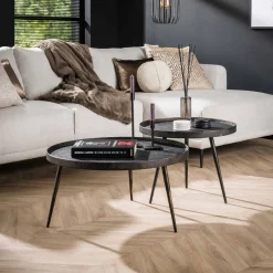 Outlet LifestyleFurn Salontafel Autumn Set van 2 stuks Grijs