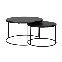 Online Richmond Interiors Salontafel Bolder Set van 2 stuks, kleur Zwart