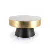 By-Boo Salontafel Bunga 75cm zwart/goud met glazen blad
