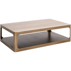 Discount Richmond Interiors Salontafel Claridge Keramiek/Glas en ijzer, 130 x 80cm Zand