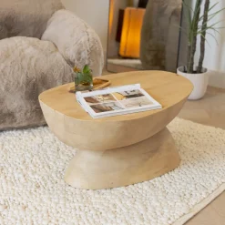 Outlet By-Boo Salontafel Cobble Mangohout, 75 x 59cm